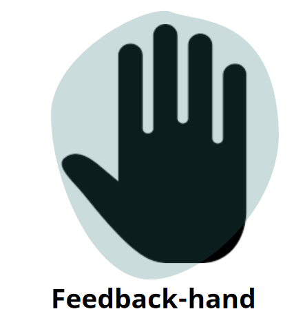 Image showing a hand used for the feedback hand method during the workshop
